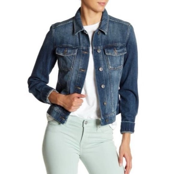 PAIGE Jackets & Blazers - PAIGE Aveline Long Sleeve Distressed Denim Jeans Jacket